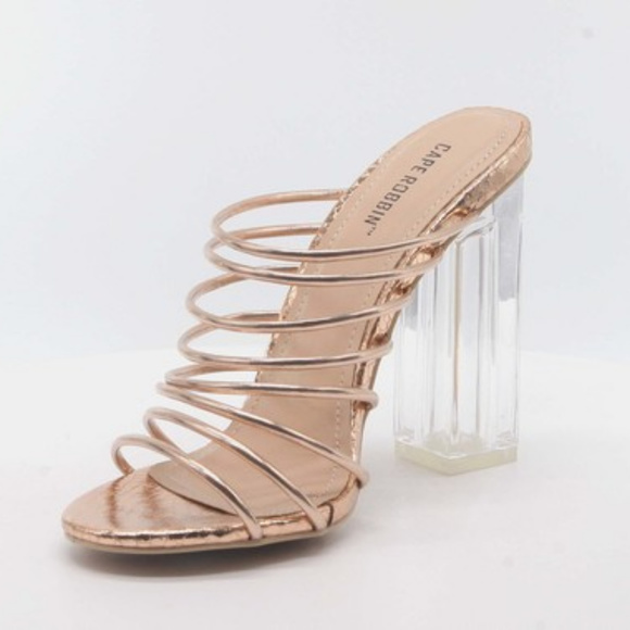 Cape Robbin FIA Rose Gold Strappy Heels - Picture 3 of 5